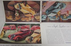 1933 Oldsmobile 6 & 8 Roomier & Finer Color Sales Folder Original