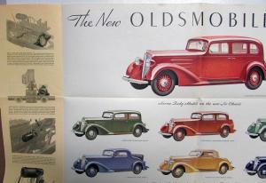 1933 Oldsmobile 6 & 8 Roomier & Finer Color Sales Folder Original