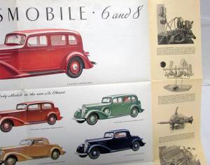 1933 Oldsmobile 6 & 8 Roomier & Finer Color Sales Folder Original