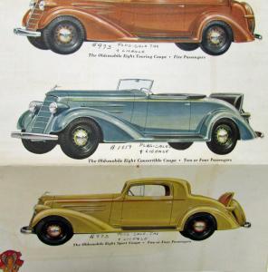 1934 Oldsmobile 8 Style Leader Color Sales Folder Original