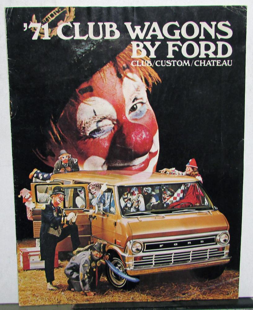 1971 Ford Club Wagons Custom Chateau Van Truck Sales Brochure Original