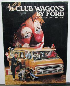 1971 Ford Club Wagons Custom Chateau Van Truck Sales Brochure Original
