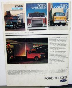 1971 Ford Conventional Cab Truck F 500 to 7000 Sales Brochure Original