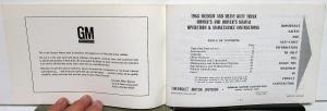 1968 Chevrolet Truck Owners Manual Series 40-80 Medium H/D Original Care & Op