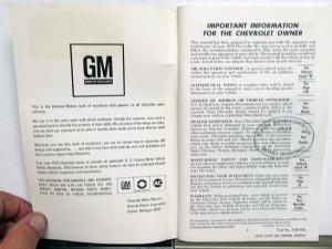 1970 Chevrolet Truck Owners Manual Original Series 70-90 HD Gas Engine Care & Op