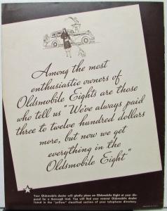 1936 Oldsmobile Eight L36 Sales Brochure Emphasis on Features Original