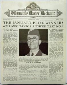 1936 Oldsmobile Master Mechanic Bulletin 1 No 3 Jan Prize Winners Original