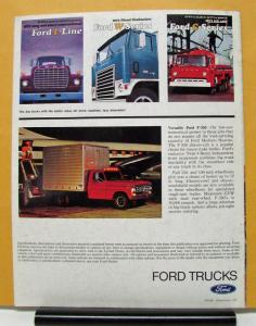 1972 Ford Conventional Cab Trucks F Series 500 Thru 7000 Sales Brochure Original