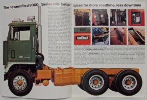 1972 Ford Diesel Linehauler W WT 9000 Series Trucks Sales Brochure Original