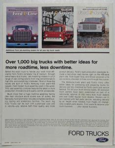 1972 Ford Diesel Linehauler W WT 9000 Series Trucks Sales Brochure Original