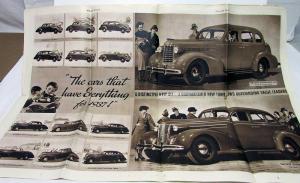 1937 Oldsmobile Six Eight Pictorial Sales Folder Newsprint Style Original