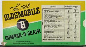 1938 Oldsmobile Eight Compar O Graph Comparison Slider Sales Card Original