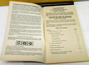 1979 Chevrolet Truck Owners Manual Original Light Duty Pickup Care & Operation