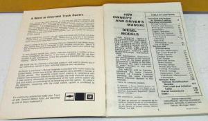 1979 Chevrolet Truck Owners Manual Original Medium H/D Diesel Care & Operation