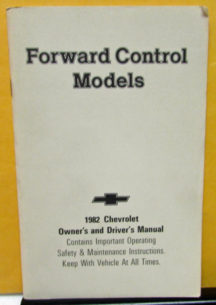1982 Chevrolet Truck Owners Manual Original Forward Control Models Care & Op