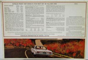 1963 Dodge Canadian Dealer Sales Brochure 220 330 440 Models