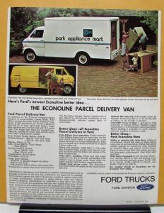 1973 Ford Parcel Delivery Motor Home Chassis Truck P & M Series Sale Folder Orig