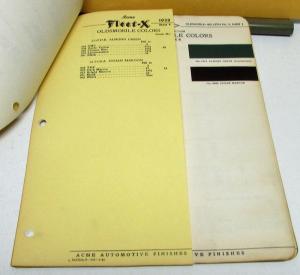 1938 Oldsmobile Acme Fleet-X Color Chips Formulas Paint Original