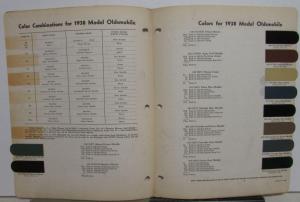 1938 Oldsmobile DuPont Color Paint Chips & Formulas Leaflets Original