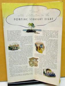 1934 Pontiac Dealer Sales Color Brochure Folder Straight 8 Travel Via Pontiac