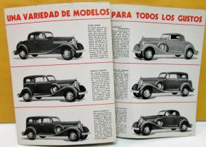 1934 Pontiac Foreign Dealer Sale Brochure Folder Spanish Text Argentinian Market
