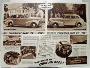 1939 Oldsmobile Six 60 70 Eight 80 Pictorial Spec Ed Newsprint Sales Folder Orig
