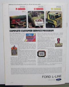 1975 Ford L Line Truck Series L LN LNT LTS 600 thru 9000 Sales Brochure Original