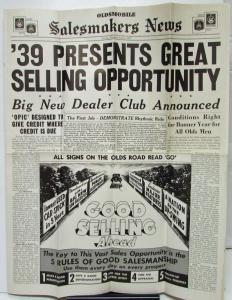 1938 Oldsmobile Salesmakers News Newspaper October Issue Folder Original