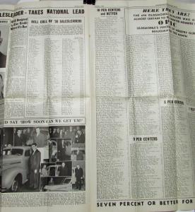1938 Oldsmobile Salesmakers News Newspaper October Issue Folder Original