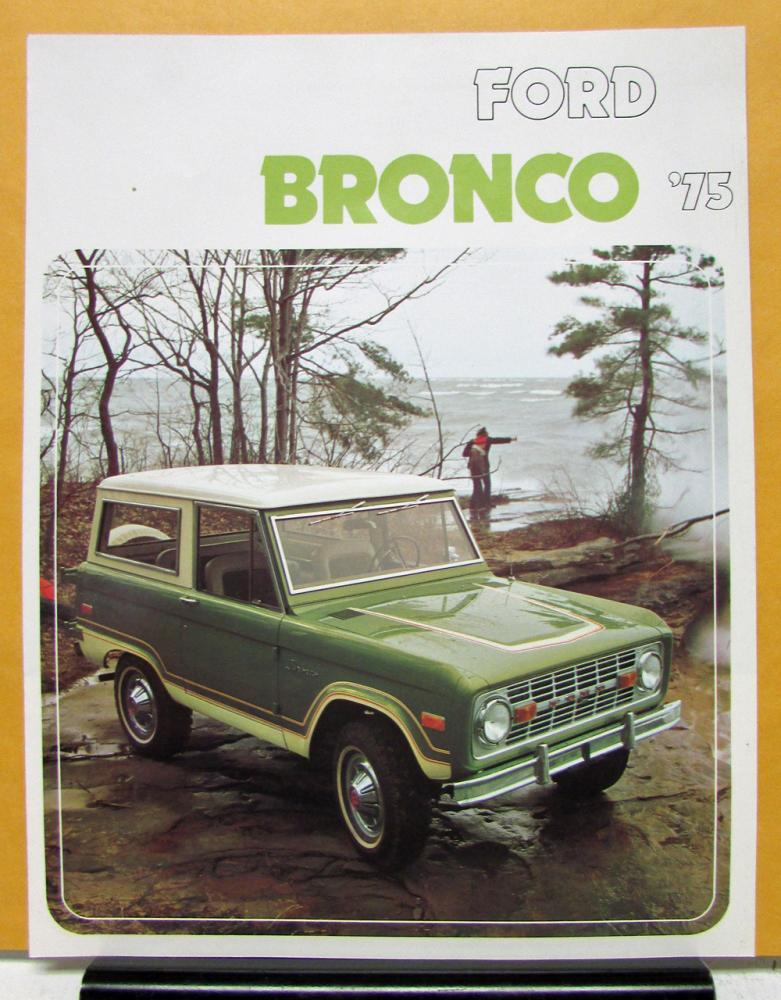 1975 Ford Bronco 4 X 4 Sport & Ranger Pkg Truck Sales Brochure Folder Original