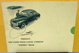 1941 Pontiac Dealer Sales Mailer Folder Torpedo Sedan New Lower Price Original