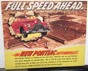 1946 Pontiac Dealer Color Brochure Mailer Service Stevens Garage Whitehall NY