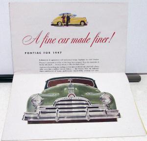 1947 Pontiac Streamliner Torpedo Wagon Color Sales Folder Mailer Original