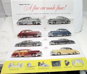 1947 Pontiac Streamliner Torpedo Wagon Color Sales Folder Mailer Original