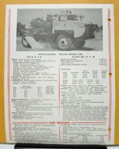 1963 Walter Truck Model CFB Snow Fighter Sales Brochure & Specifications