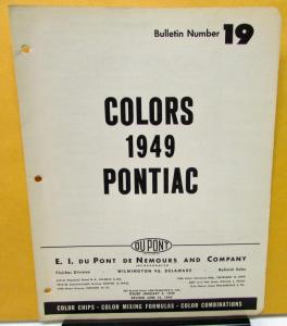 1949 Pontiac Color Paint Chips Leaflets Du Pont W/Formula