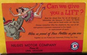 1953 Pontiac Dealer Service Reminder Postcard Set Nilges Motor Co Linn Mo