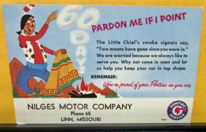 1953 Pontiac Dealer Service Reminder Postcard Set Nilges Motor Co Linn Mo