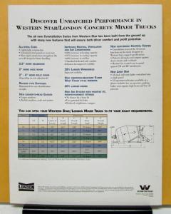 1998 Western Star Truck London Concrete Mixer Sales Brochure