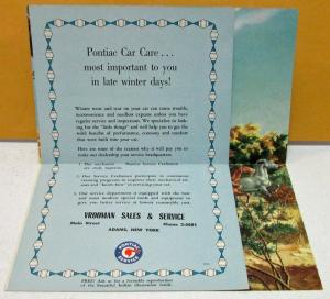 1958 Pontiac Dealer Service Mailer Winter Maintenance Vrooman Sales Adams NY