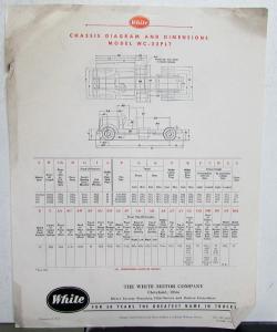1949 White Truck Model WC 22PLT Sales Brochure & Specifications