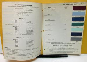 1959 Pontiac Color Paint Chips Leaflet Du Pont Bulletin #29 Original