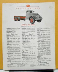 1949 White Truck Model WC 2264 Sales Brochure & Specifications