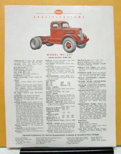 1949 White Truck Model WC 22T Sales Brochure & Specifications