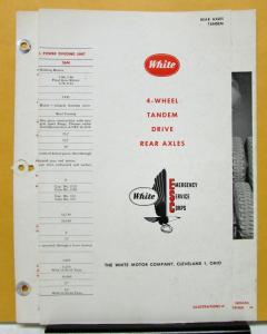 1951 White 4 Wheel Tandem Drive Rear Axles Specification Sheet