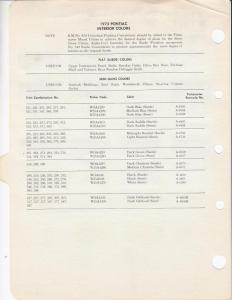 1973 Pontiac Color Paint Chips Leaflet R-M Full Line Original