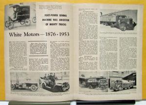 1953 White Motors Steamer Reprint From Motor Transportation February