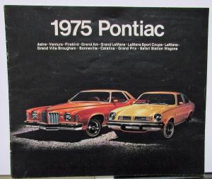 1975 Pontiac Dealer Sales Brochure Full Line Firebird LeMans Grand Prix Catalina