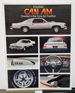 1977 Pontiac Dealer Sales Brochure Data Sheet Can Am Le Mans T/A 6.6