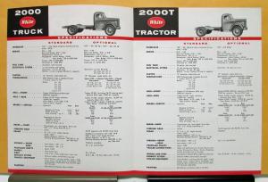 1959 White Truck Model 2000 & 2000T Sales Brochure and Specifications